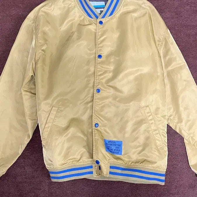 [BUNJANG] thisisneverthat Satin Varsity Jacket Gold / 디스이즈네버댓 새틴 바시티 자켓 골드(급처)