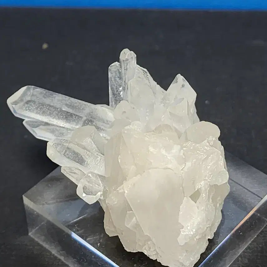 [BUNJANG] Natural Crystal White Quartz Cluster with Stand / 천연크리스탈 백수정 클러스터 원석+받침대