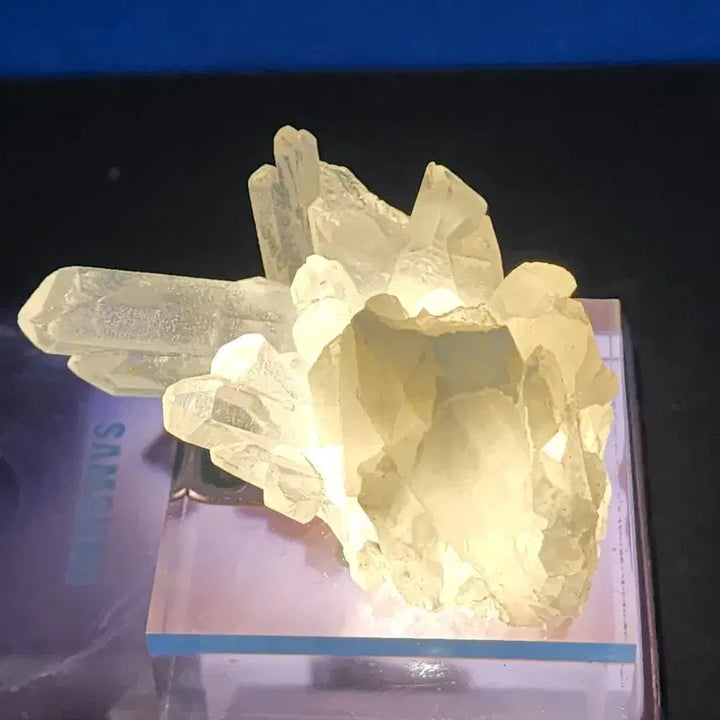 [BUNJANG] Natural Crystal White Quartz Cluster with Stand / 천연크리스탈 백수정 클러스터 원석+받침대