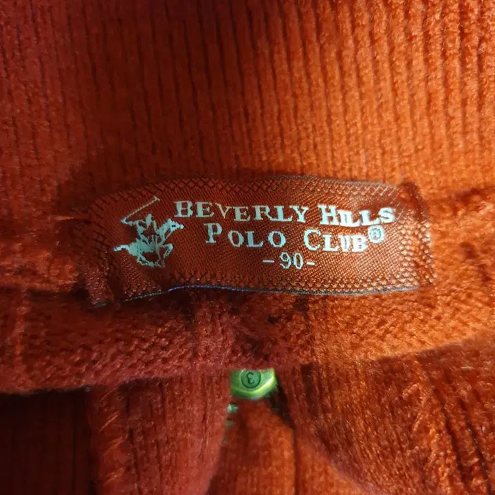 [BUNJANG] Beverly Hills Polo Club Cable High-Neck Half Zip Knit Sweater (Red, S) / 비버리힐스폴로클럽 케이블 하이넥 딱붙핏 하프집업 니트 레드(S)