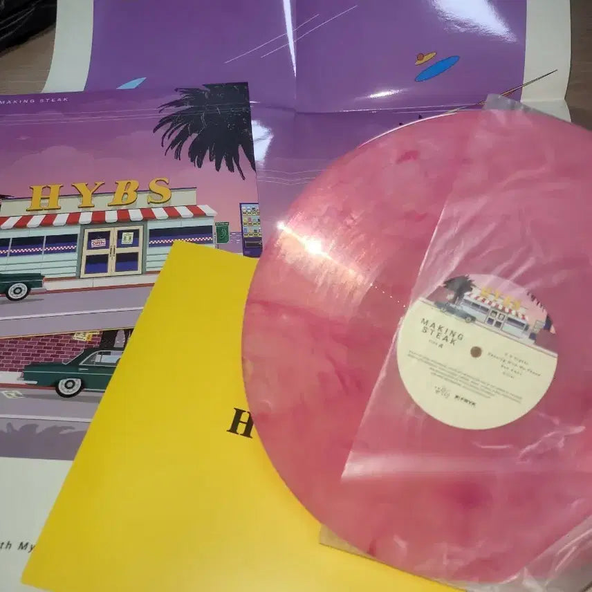 [BUNJANG] HYBS Making Steak LP (Korean Limited Edition Marble Pink Vinyl) / HYBS 하입스 Making Steak LP(한국한정반 마블핑크알판)