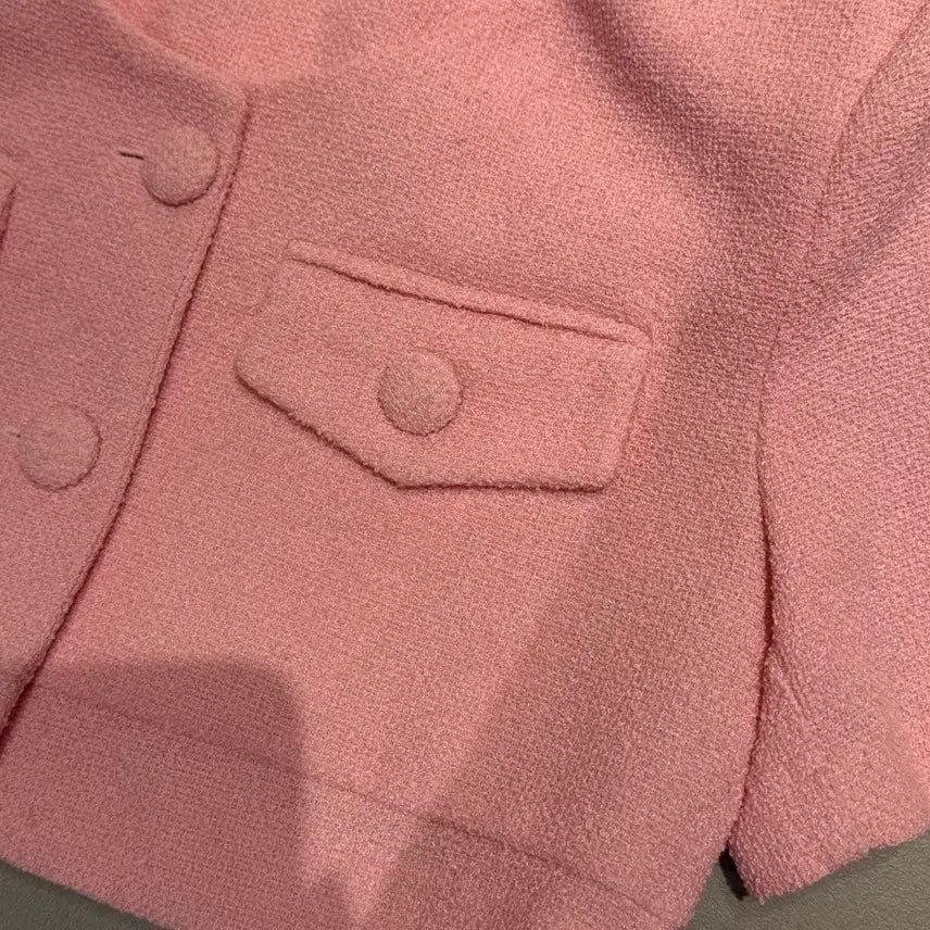 [BUNJANG] Rivercity Abley Crop Tweed Short-Sleeve Jacket / 리버시티 에이블리 크롭 트위드 반팔자켓