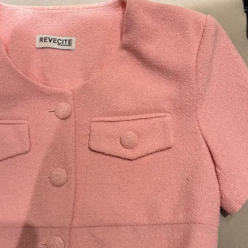 [BUNJANG] Rivercity Abley Crop Tweed Short-Sleeve Jacket / 리버시티 에이블리 크롭 트위드 반팔자켓
