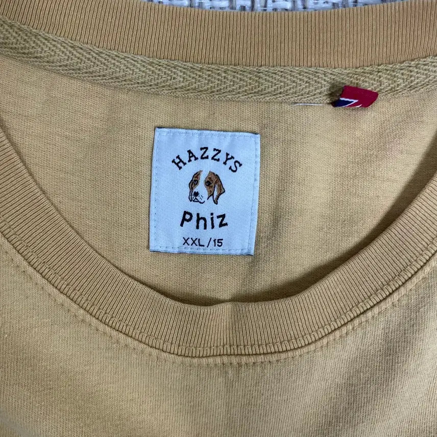 [BUNJANG] Hazzys Fizz Yellow T-shirt / 헤지스 피즈 반팔티 옐로우 XXL (115)