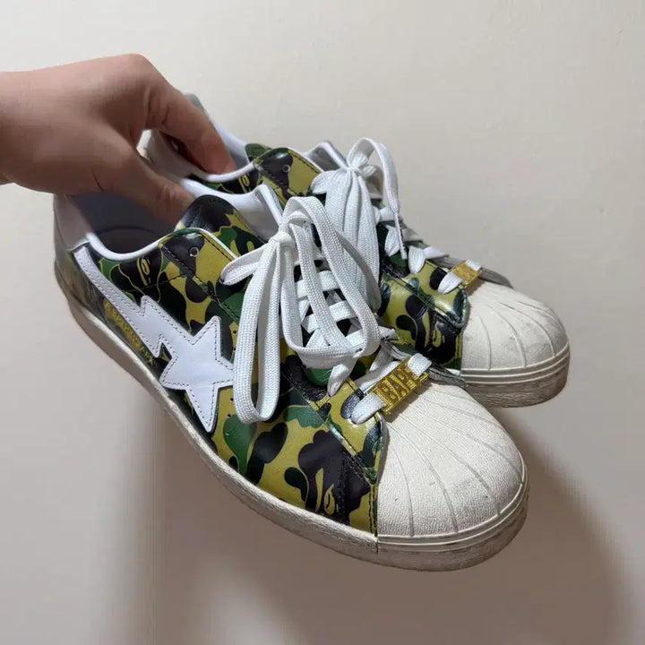 [SOLD OUT] 아디다스 x 베이프 슈퍼스타 80s 그린 카모 275 박스X