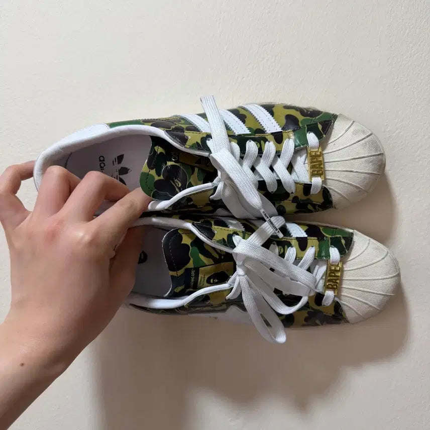 [SOLD OUT] 아디다스 x 베이프 슈퍼스타 80s 그린 카모 275 박스X