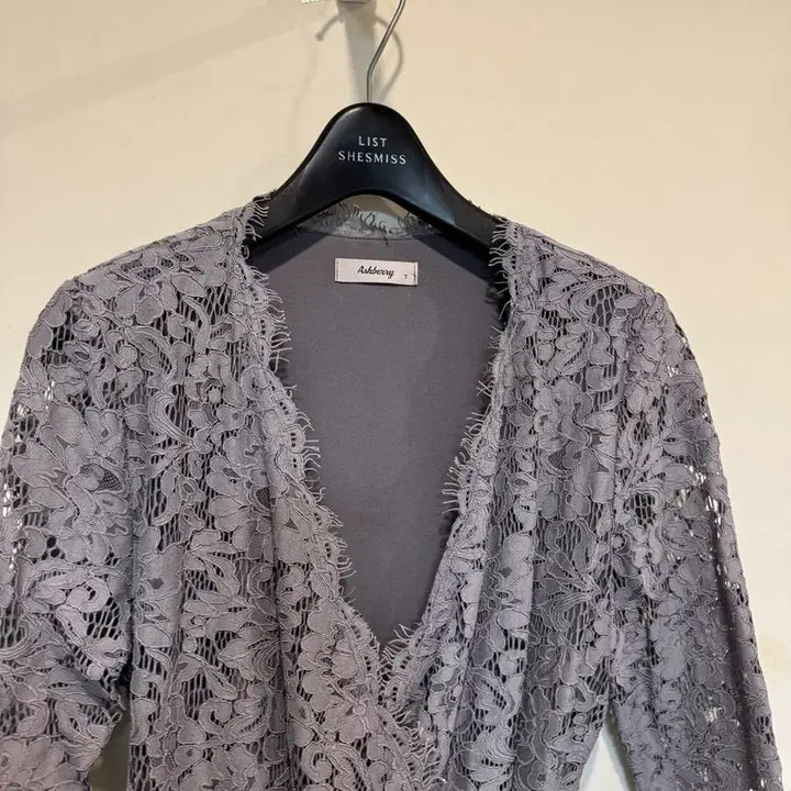 [BUNJANG] Ashberry Lace Wrap Dress - Gray / ashberry 애쉬베리 레이스랩 원피스 -그레이