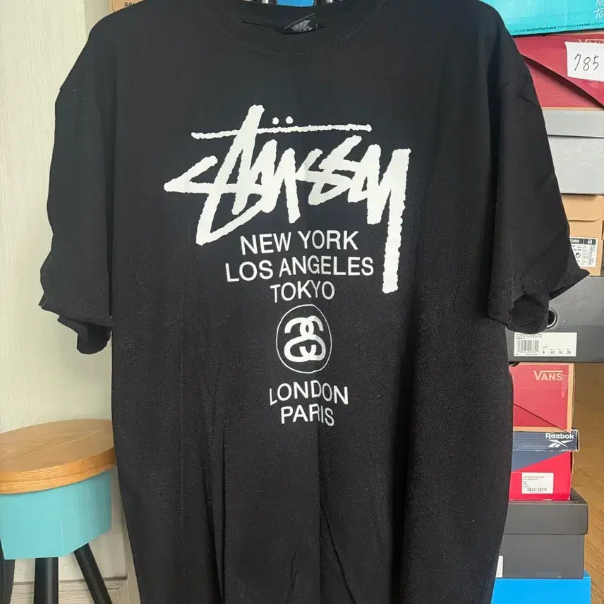 [BUNJANG] Stussy World Tour T-shirt Black / [XL]스투시 월드 투어 티셔츠 블랙