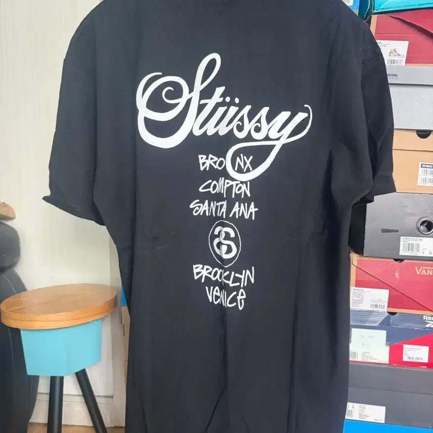 [BUNJANG] Stussy World Tour T-shirt Black / [XL]스투시 월드 투어 티셔츠 블랙