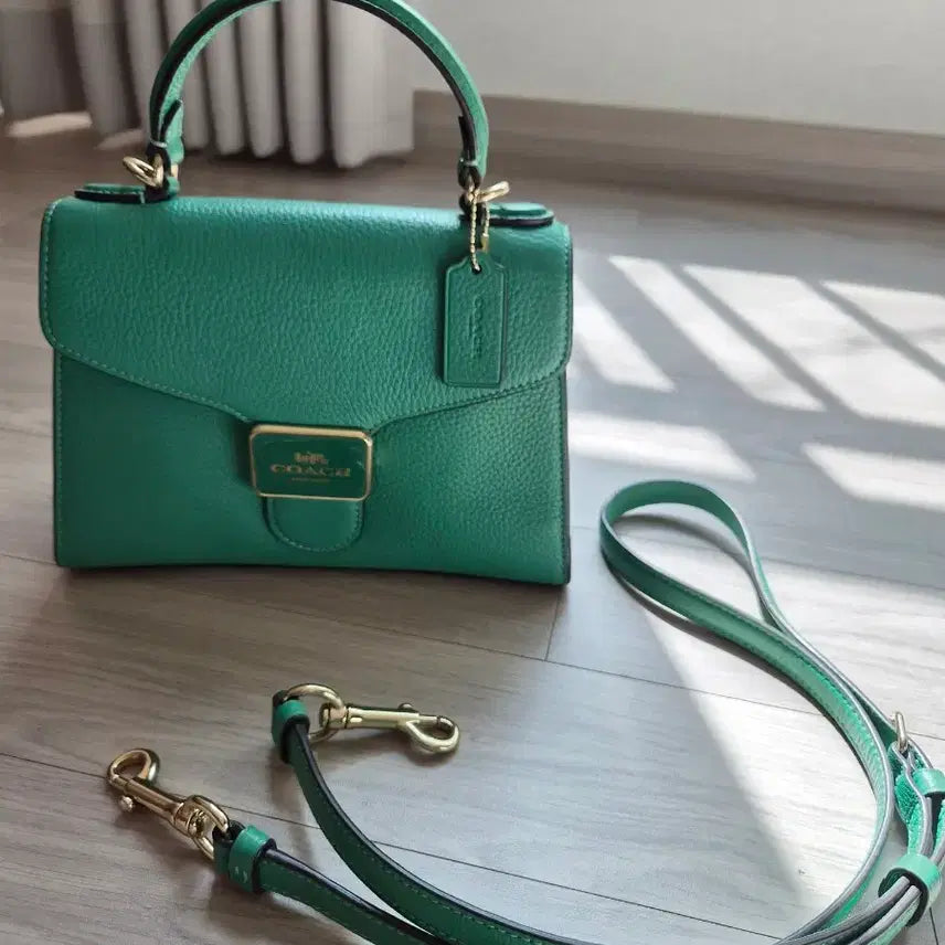 [BUNJANG] Coach Mint Green Tote Bag/Crossbody Bag / 코치 그린 토트백 겸 크로스백