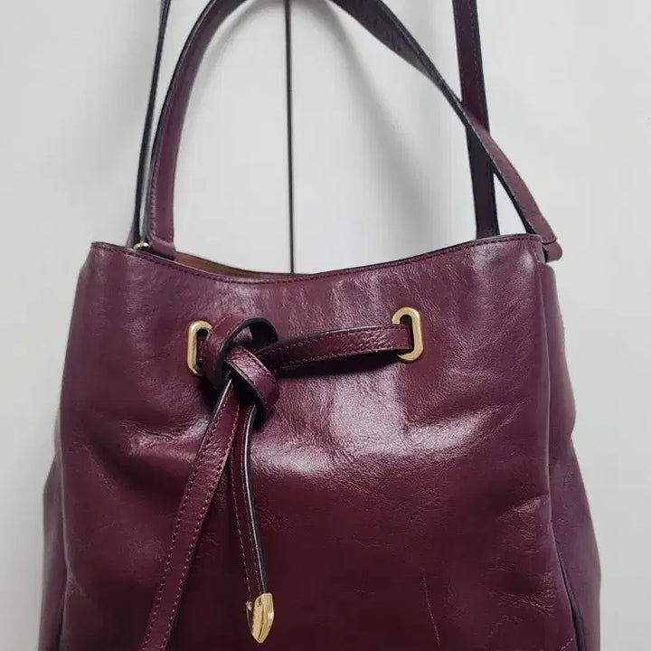 [BUNJANG] Beanpole Burgundy Leather Tote/Shoulder Bag / 빈폴(버건디)토트(겸)숄더백(가죽)