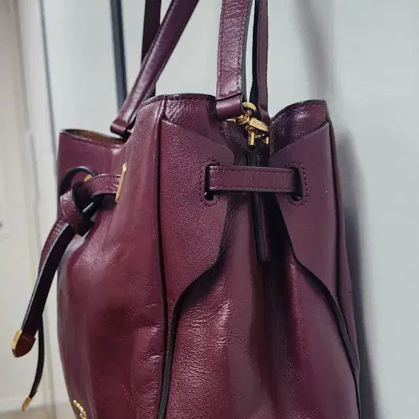 [BUNJANG] Beanpole Burgundy Leather Tote/Shoulder Bag / 빈폴(버건디)토트(겸)숄더백(가죽)