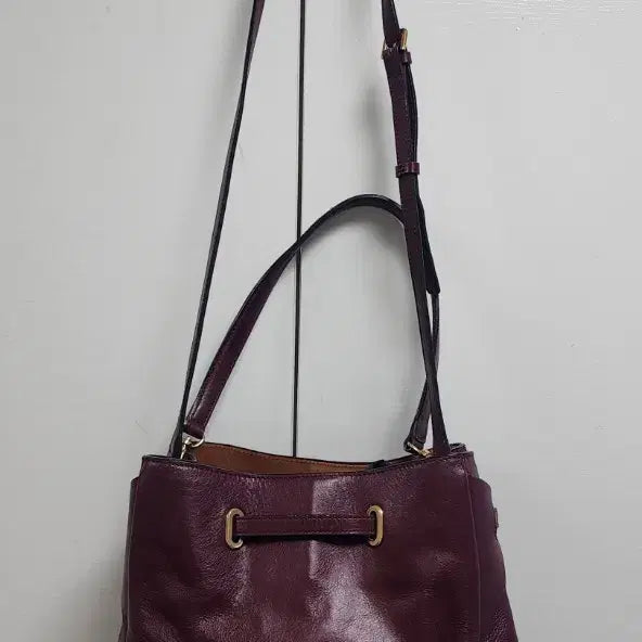 [BUNJANG] Beanpole Burgundy Leather Tote/Shoulder Bag / 빈폴(버건디)토트(겸)숄더백(가죽)