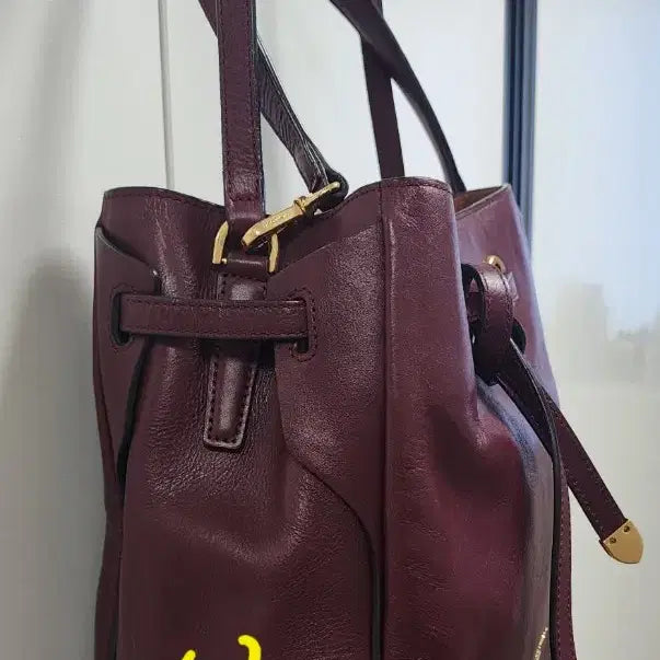 [BUNJANG] Beanpole Burgundy Leather Tote/Shoulder Bag / 빈폴(버건디)토트(겸)숄더백(가죽)