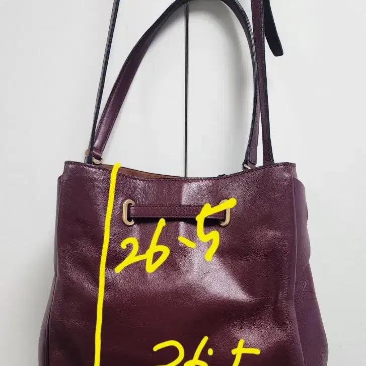 [BUNJANG] Beanpole Burgundy Leather Tote/Shoulder Bag / 빈폴(버건디)토트(겸)숄더백(가죽)