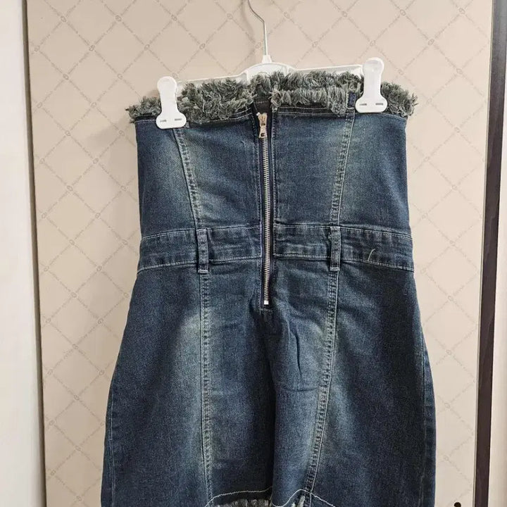 [SOLD OUT] 에이블리 청튜브탑 미니원피스