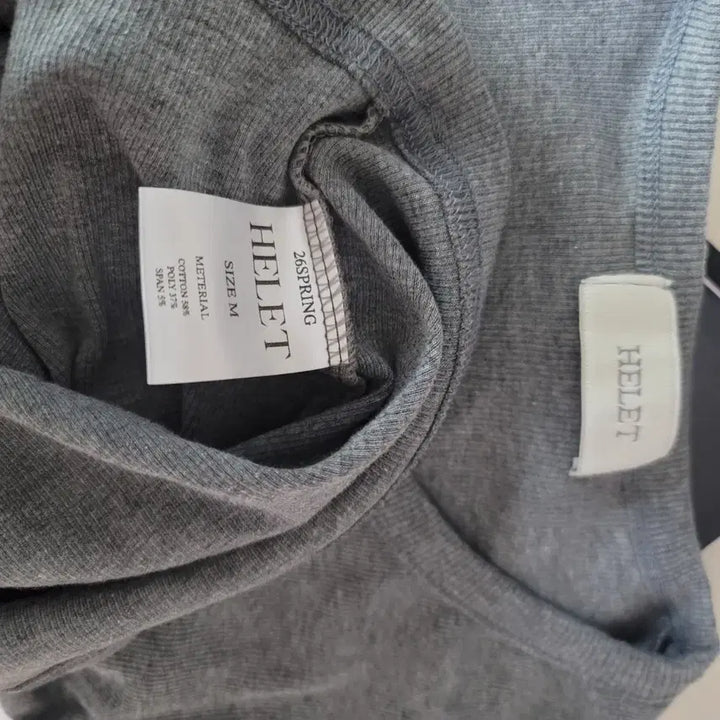 [BUNJANG] Hellet Slim Crop Henley Neck Long Sleeve Shirt (M) / 헬렛 리브드 슬림 크롭 헨리넥 M사이즈
