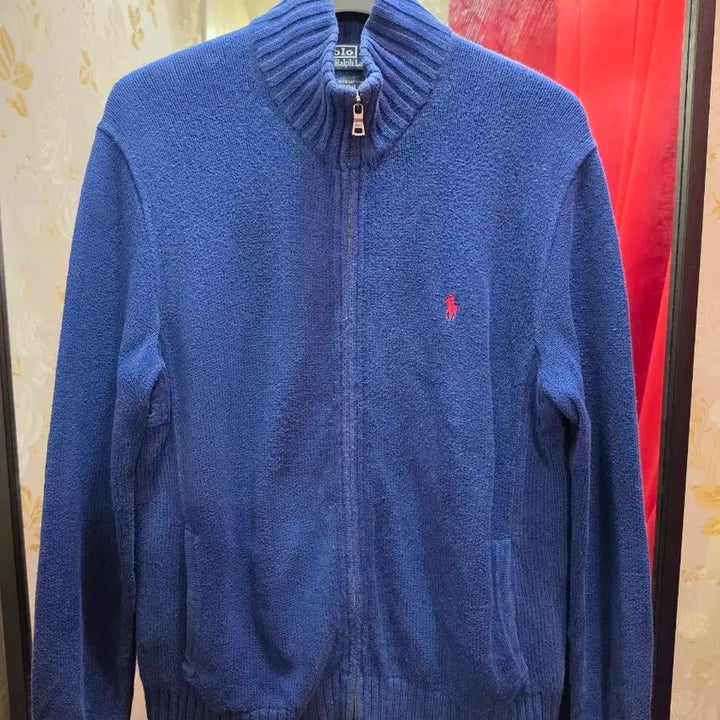 [BUNJANG] Polo Ralph Lauren Blue Knit Zip-Up Cardigan / 7/49 폴로 랄프로렌 블루 니트 집업 가디건