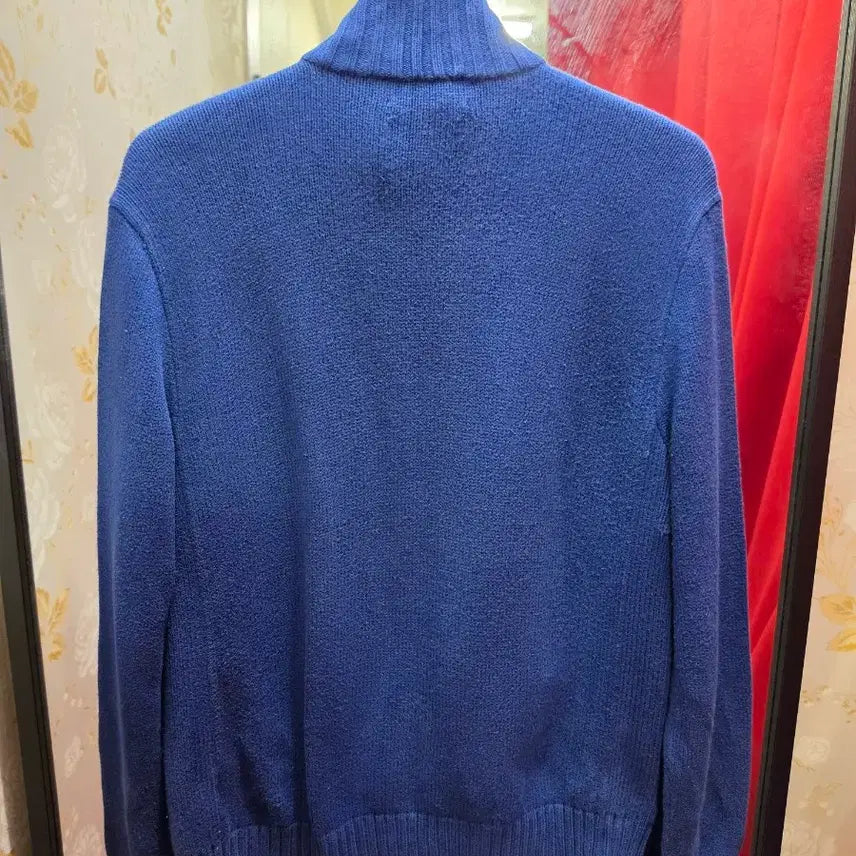 [BUNJANG] Polo Ralph Lauren Blue Knit Zip-Up Cardigan / 7/49 폴로 랄프로렌 블루 니트 집업 가디건