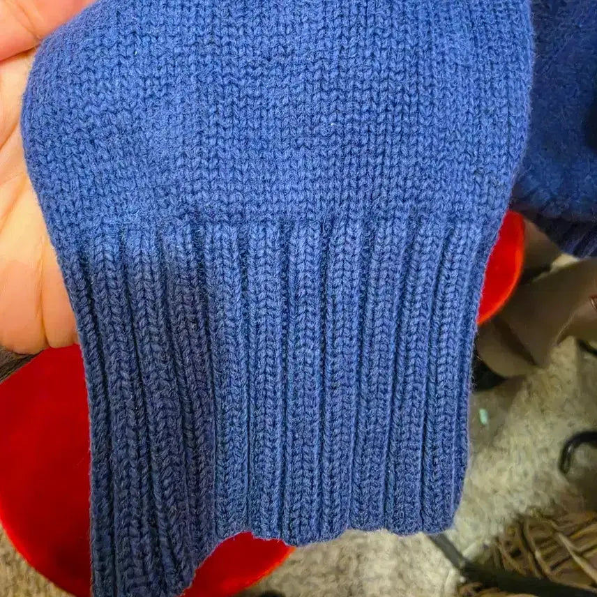 [BUNJANG] Polo Ralph Lauren Blue Knit Zip-Up Cardigan / 7/49 폴로 랄프로렌 블루 니트 집업 가디건