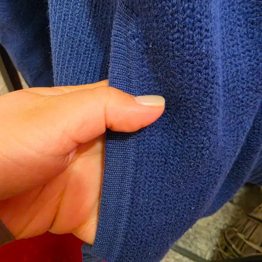 [BUNJANG] Polo Ralph Lauren Blue Knit Zip-Up Cardigan / 7/49 폴로 랄프로렌 블루 니트 집업 가디건