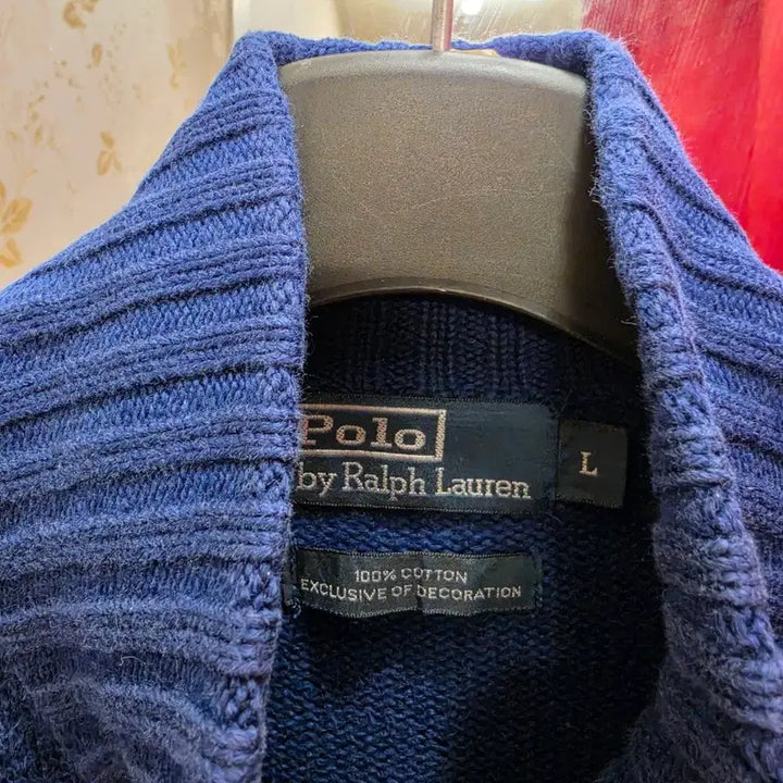 [BUNJANG] Polo Ralph Lauren Blue Knit Zip-Up Cardigan / 7/49 폴로 랄프로렌 블루 니트 집업 가디건