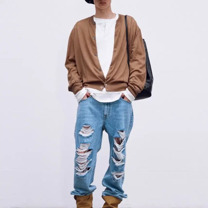 [BUNJANG] RECTO Distressed Denim Jeans (New) - M / 렉토 디스트로이드 데님진 청바지 판매 (새상품) S,M,L