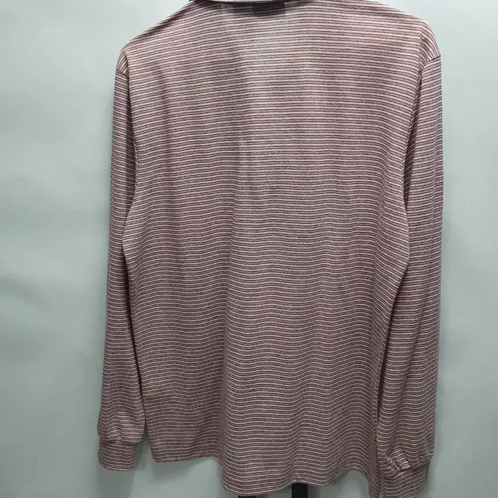 [BUNJANG] BOGNER Linen Striped Long Sleeve Polo Shirt (Size 100) / 보그너 린넨 긴팔 카라티 스트라이프 티셔츠 100