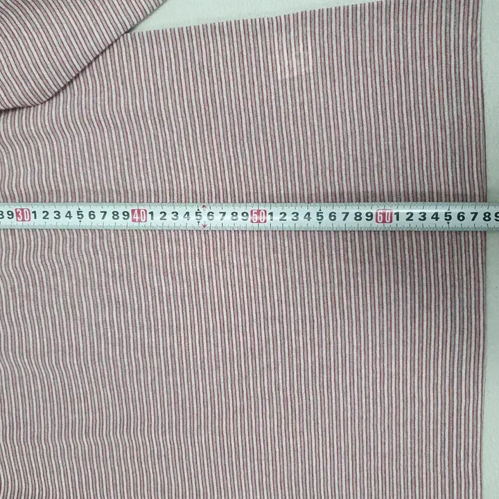 [BUNJANG] BOGNER Linen Striped Long Sleeve Polo Shirt (Size 100) / 보그너 린넨 긴팔 카라티 스트라이프 티셔츠 100
