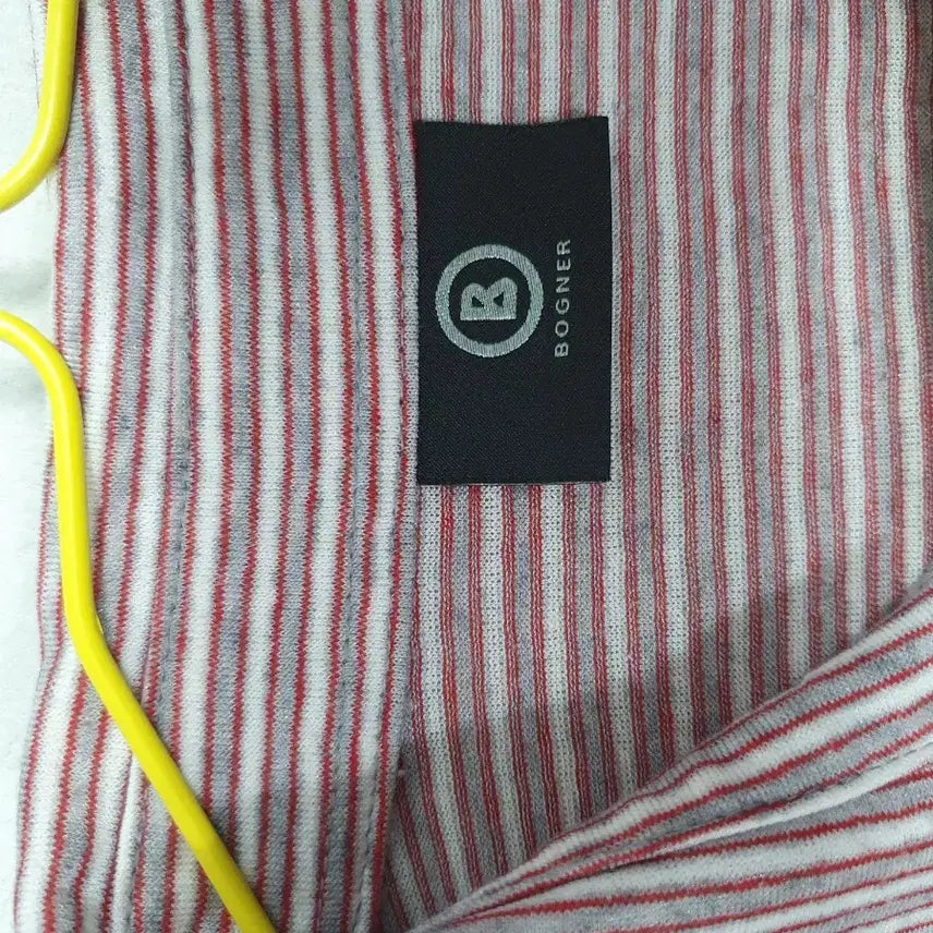[BUNJANG] BOGNER Linen Striped Long Sleeve Polo Shirt (Size 100) / 보그너 린넨 긴팔 카라티 스트라이프 티셔츠 100