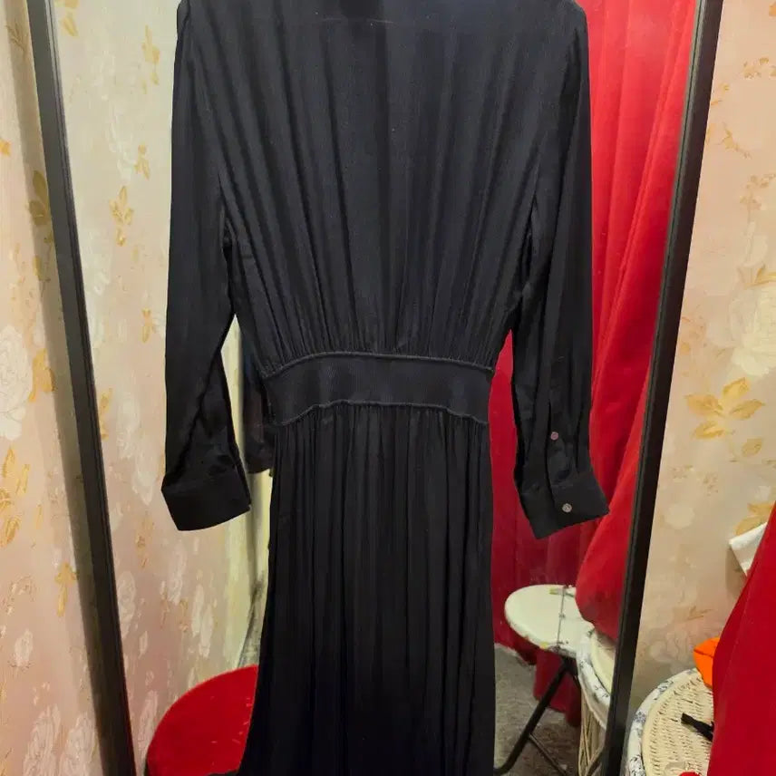 [SOLD OUT] 7/49 Theory 띠어리 블랙 롱 셔츠 원피스