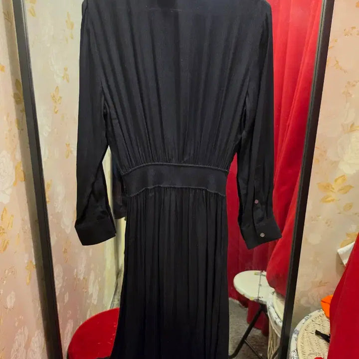 [SOLD OUT] 7/49 Theory 띠어리 블랙 롱 셔츠 원피스