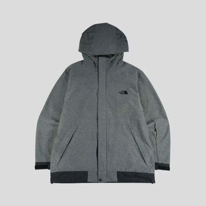 [BUNJANG] The North Face Deep Gray Black Two-Way Zipper Ski/Snowboard Jacket / 노스페이스 JP 딥그레이 블랙 배색 로고 투웨이지퍼 스키복 보드복 후드