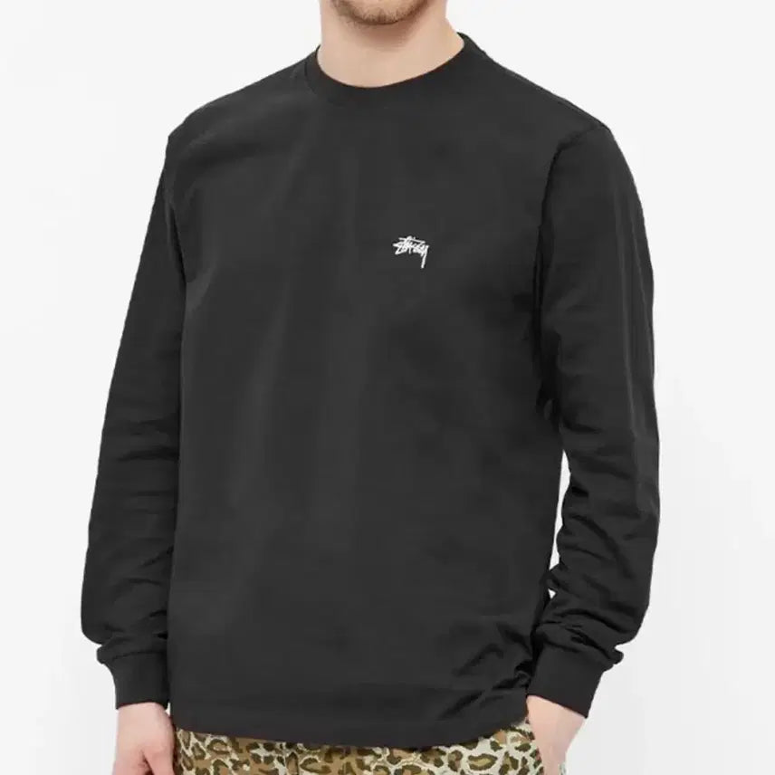 [BUNJANG] Stussy Embroidered Logo Long Sleeve T-shirt / [XL]스투시 자수로고 롱슬리브 블랙 먹색