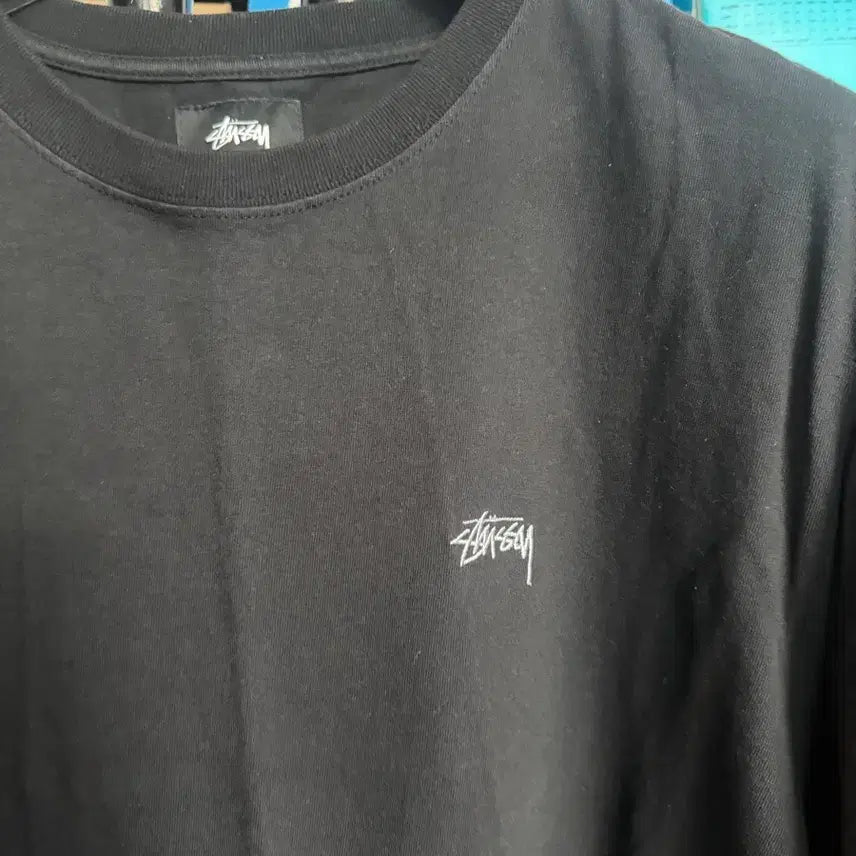 [BUNJANG] Stussy Embroidered Logo Long Sleeve T-shirt / [XL]스투시 자수로고 롱슬리브 블랙 먹색