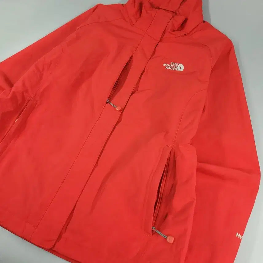 [BUNJANG] The North Face Gloria Reglan Hyvent Nylon Windbreaker Jacket / 노스페이스 레드 그레이 로고 레글런 하이벤트 글로리아 나일론 바람막이 S