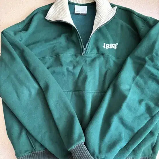 [BUNJANG] 1993 Studio Half-Zip Sweatshirt Green / 1993스튜디오 하프집업 맨투맨 그린