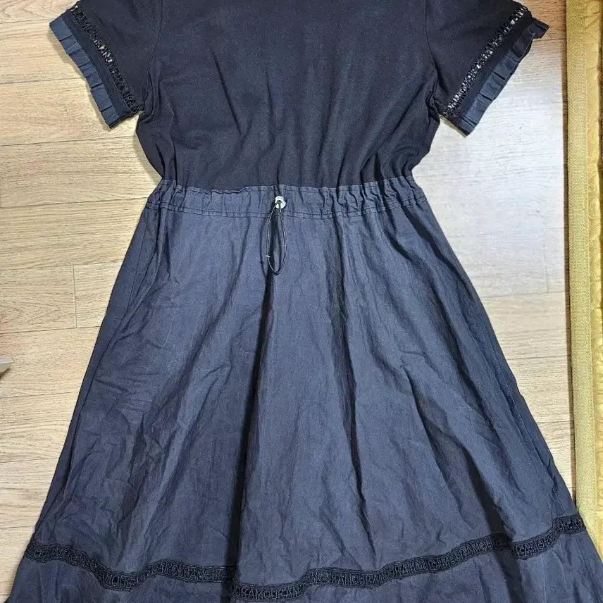 [BUNJANG] Black Long Sleeve Dress Size 66 / 블랙 반팔 롱 원피스 66