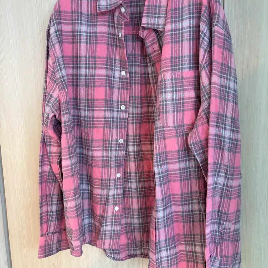 [BUNJANG] Pink Blue Oversized Check Shirt / 핑크,블루 오버핏 체크셔츠
