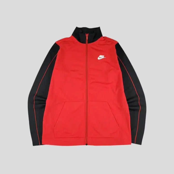 [BUNJANG] Nike Futura Logo Track Top / 나이키 레드 블랙 화이트 배색 퓨추라로고 라이닝 스탠다드핏 기모 트랙탑