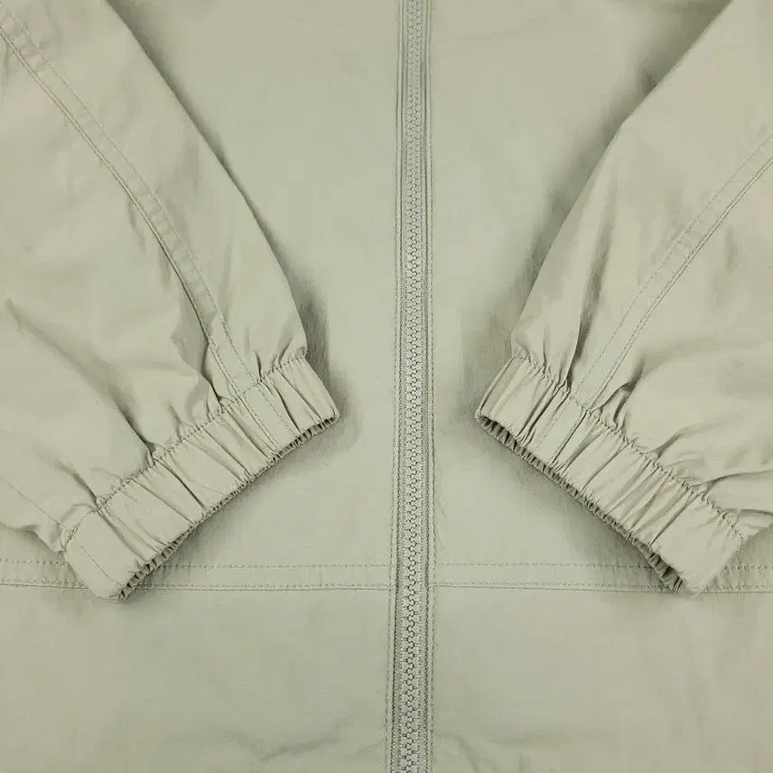 [BUNJANG] Snow Peak Two-Way Zip Nylon Blend Hooded Windbreaker / 스노우피크 카키 베이지 스펠아웃 로고 투웨이지퍼 나일론블렌드 후드 바람막
