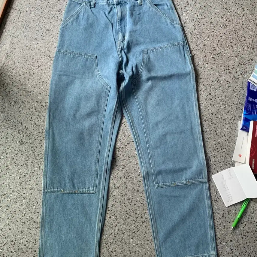 [BUNJANG] Carhartt WIP Double Knee Light Wash Jeans / 칼하트 wip 더블니 연청
