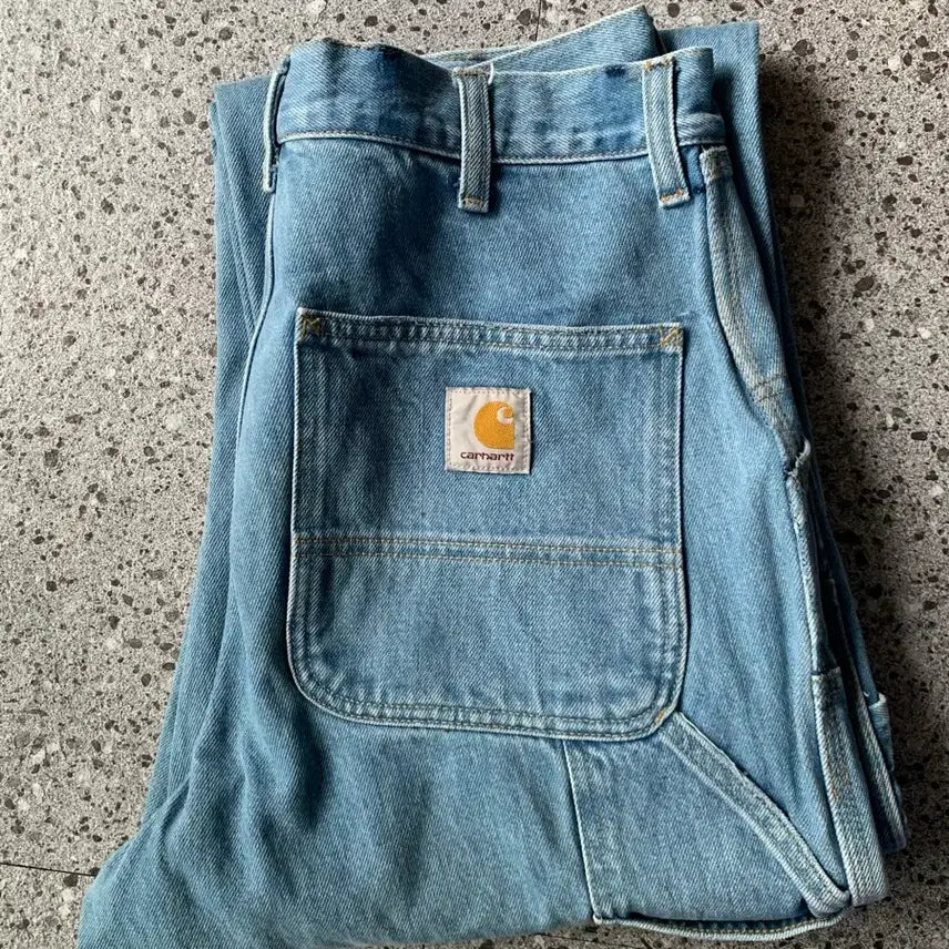 [BUNJANG] Carhartt WIP Double Knee Light Wash Jeans / 칼하트 wip 더블니 연청
