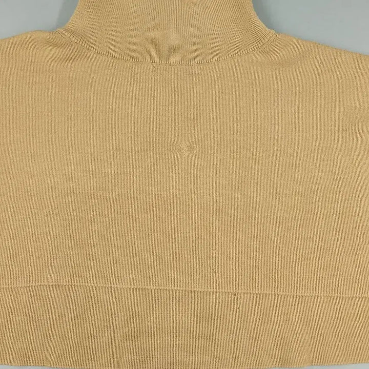 [BUNJANG] PEARLY GATES Beige Knitted Layered Fake Turtleneck / PEARLY GATES 파리게이츠 베이지 니티드 레이어드 페이크 폴라 W