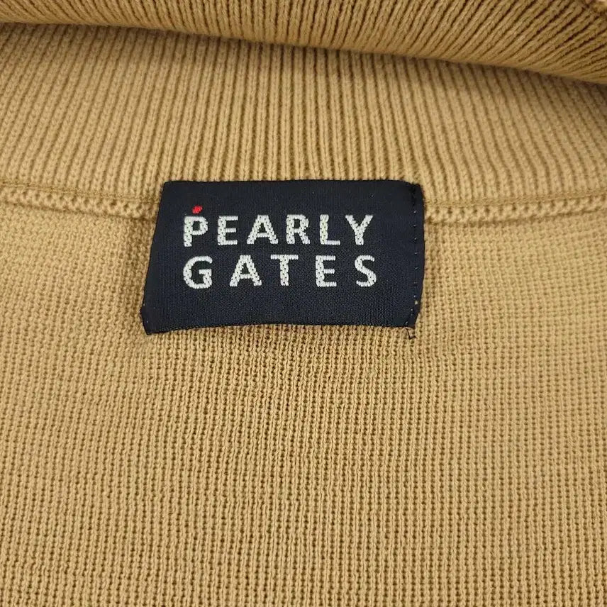 [BUNJANG] PEARLY GATES Beige Knitted Layered Fake Turtleneck / PEARLY GATES 파리게이츠 베이지 니티드 레이어드 페이크 폴라 W