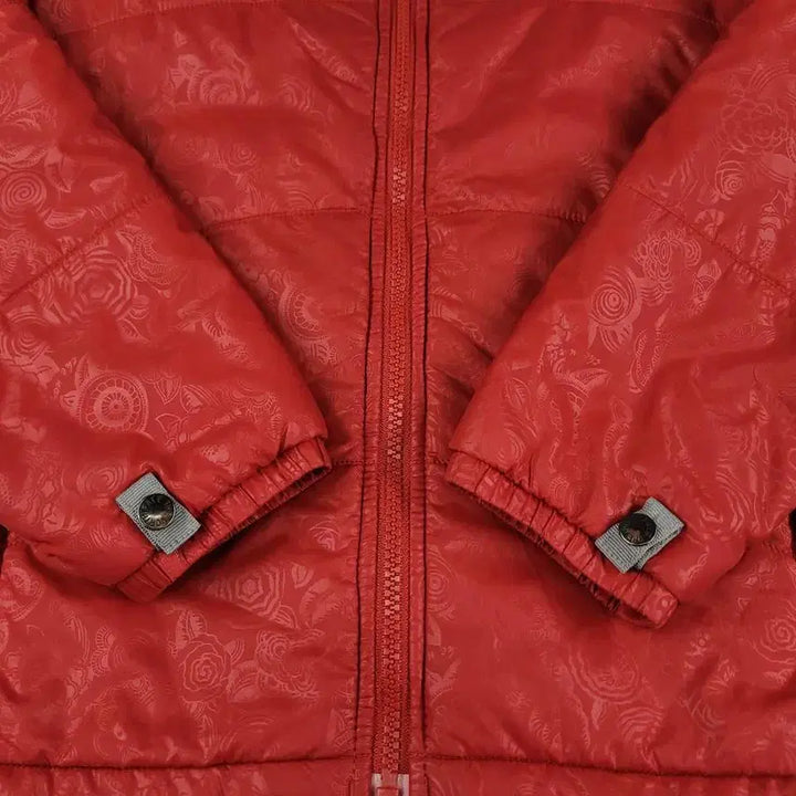 [BUNJANG] The North Face Floral Pattern Lightweight Padded Jacket / 노스페이스 레드 그레이 로고 플로랄패턴 내피 폴리필 경량 패딩 점퍼 WO