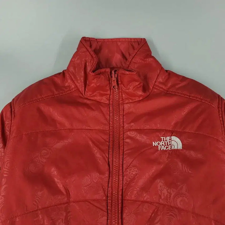 [BUNJANG] The North Face Floral Pattern Lightweight Padded Jacket / 노스페이스 레드 그레이 로고 플로랄패턴 내피 폴리필 경량 패딩 점퍼 WO