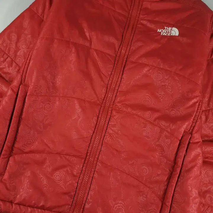 [BUNJANG] The North Face Floral Pattern Lightweight Padded Jacket / 노스페이스 레드 그레이 로고 플로랄패턴 내피 폴리필 경량 패딩 점퍼 WO