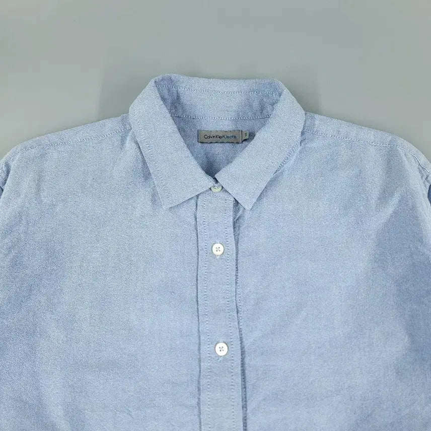 [BUNJANG] Calvin Klein Jeans Sky Blue Cotton Shirt / 캘빈클라인 진스 스카이블루 코튼 남방 셔츠 S