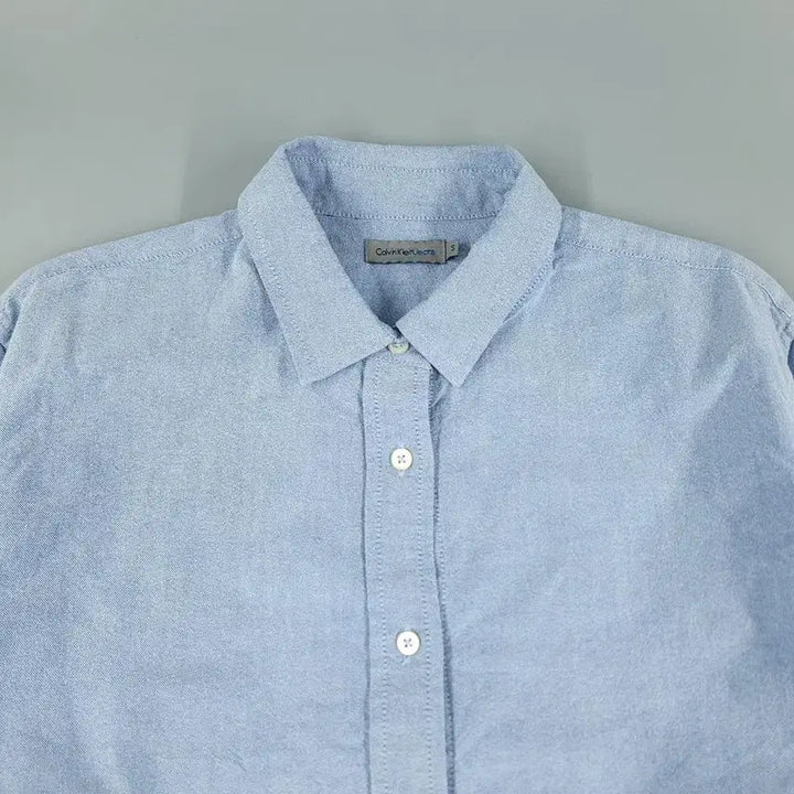 [BUNJANG] Calvin Klein Jeans Sky Blue Cotton Shirt / 캘빈클라인 진스 스카이블루 코튼 남방 셔츠 S